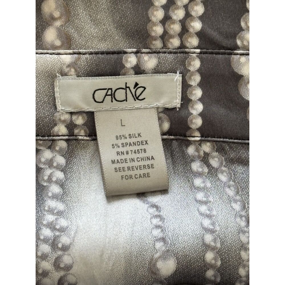 Cache Silk Leopard Print Blouse Large Animal Prin… - image 6